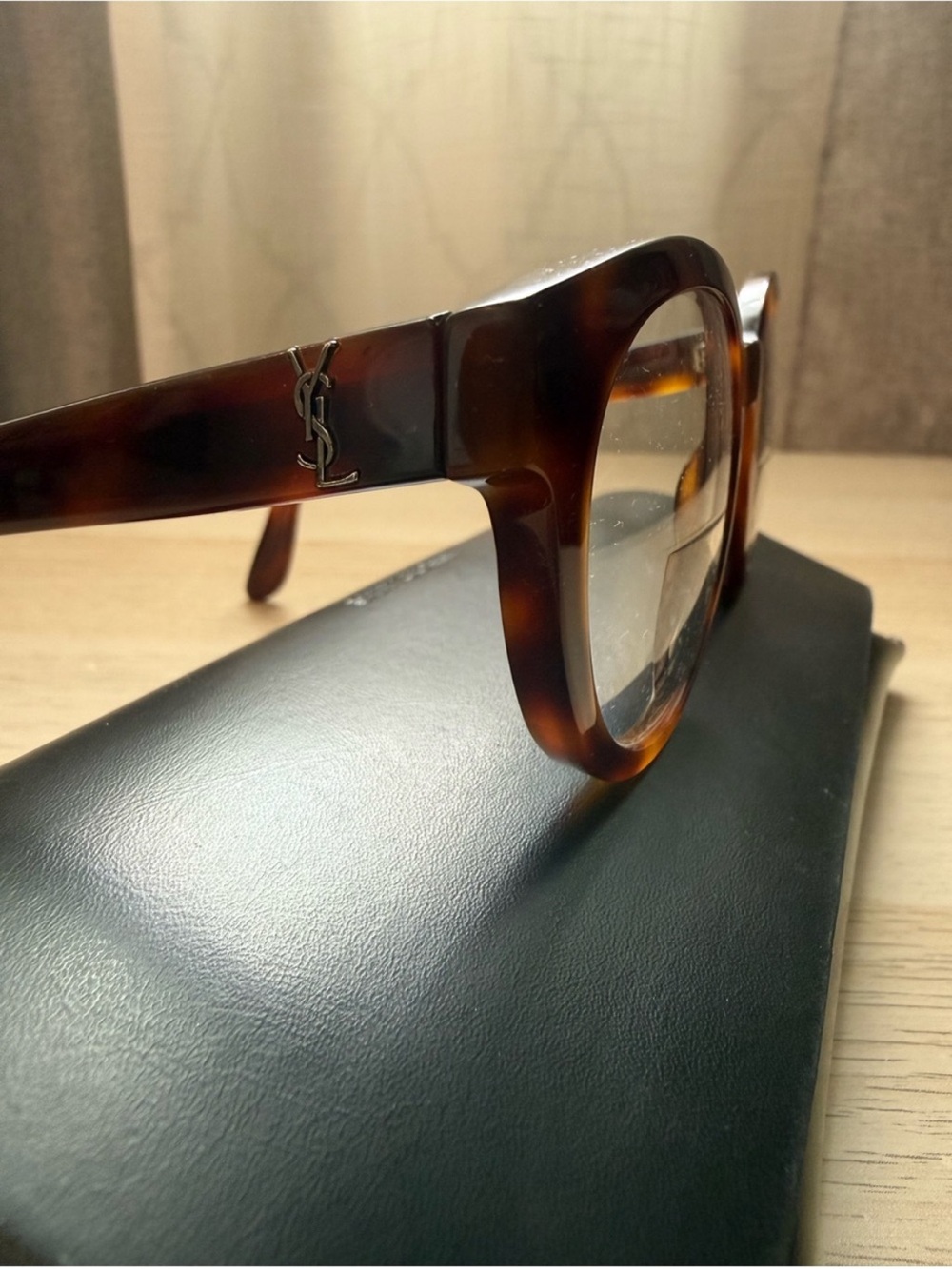 Yves Saint Laurent Tortoiseshell Brown Square Frame Glasses